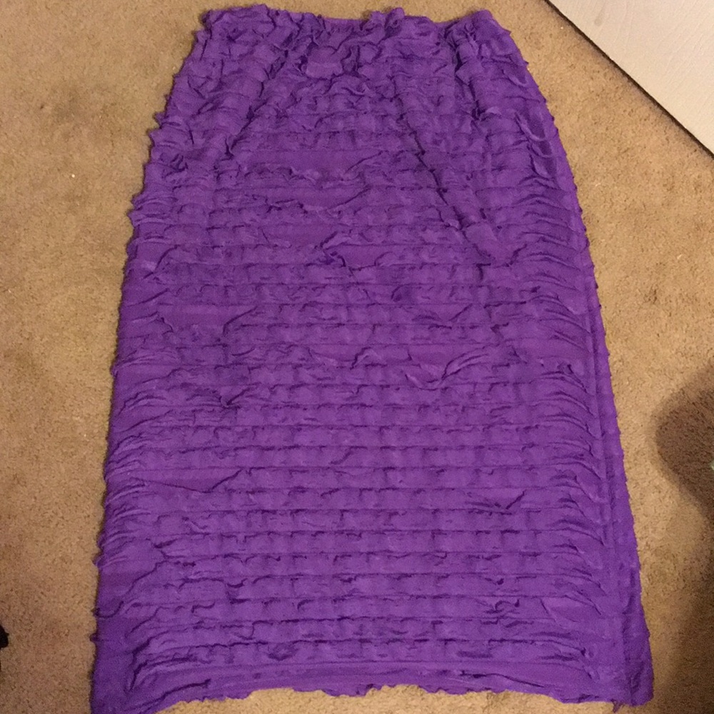 Purple mini ruffled skirt